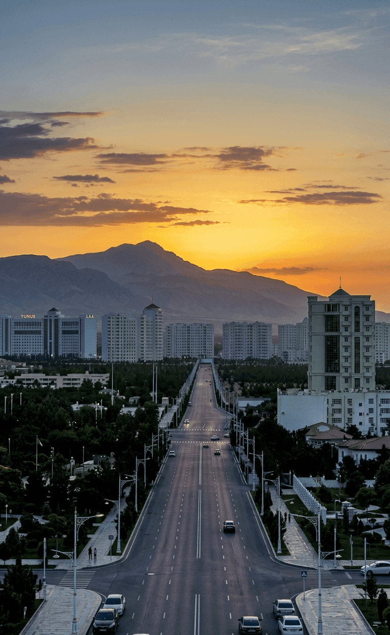 Sunset in Ashgabat